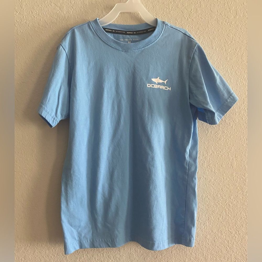 SOUTHERN TIDE Ocearch Shark Boys Light Blue Knit t-shirt M Medium (8-10)
